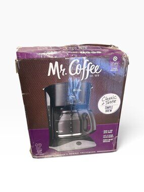 ✨ -Mr. Coffee 12-Cup Simple Brew Switch Coffee Maker Black Open Box Tested Works